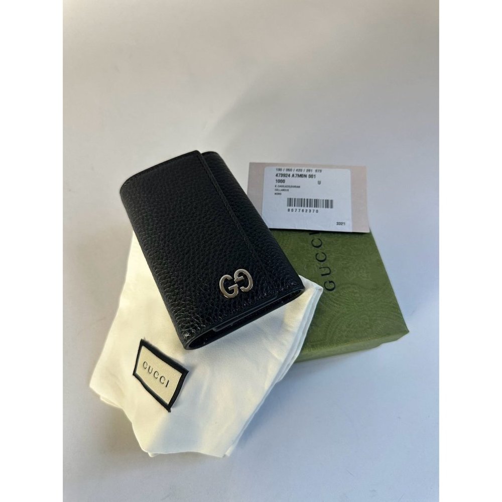 Gucci Calfskin GG Silver Logo Key Case Black - Picture 10 of 10